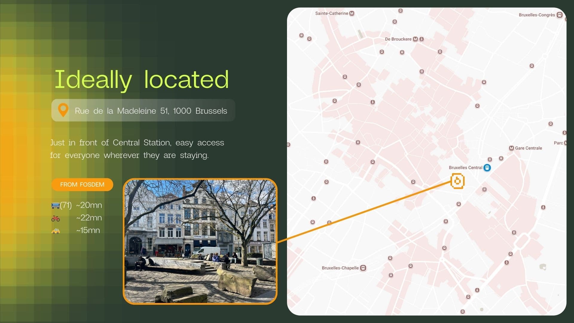 Ideally located in front of Brussels Central Station